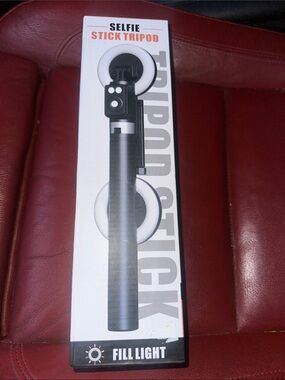 Pink Selfie Stick Tripod with two led lights